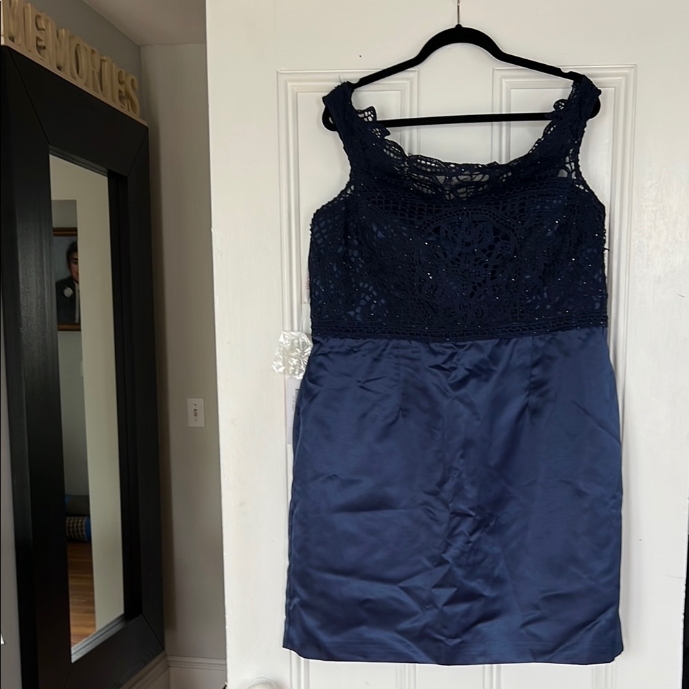 JJs House Navy Blue Lace Wedding Dress